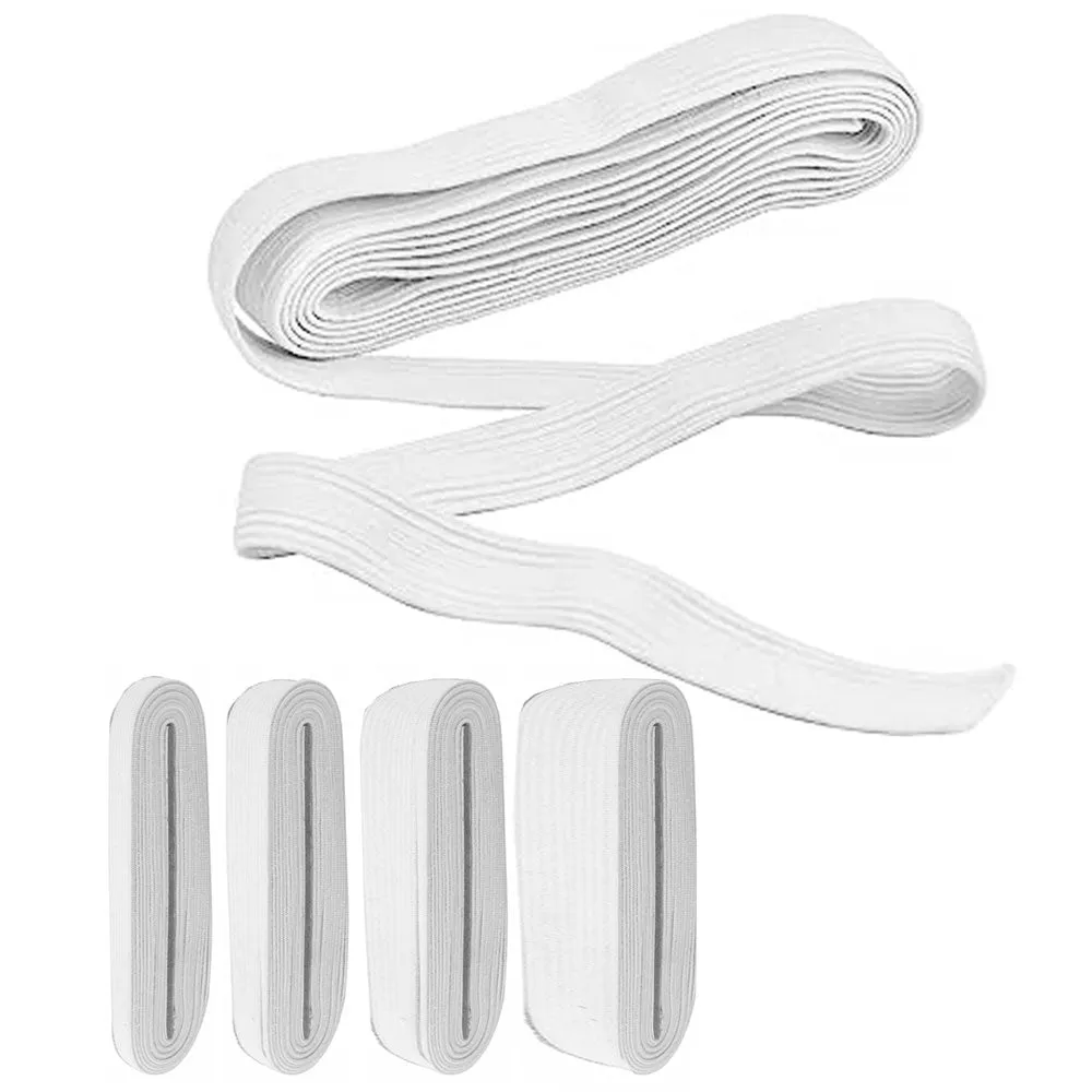 16 Polyester Elastic Bands Assorted Size White Sewing Stretchy Waistband Knitted