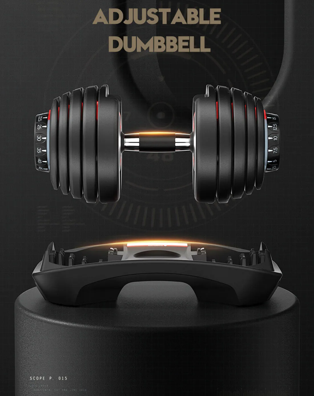 24kg Adjustable Dumbbell Dumbbells Set Weight Plates Home Gym Fitness Exercise Equipment OP