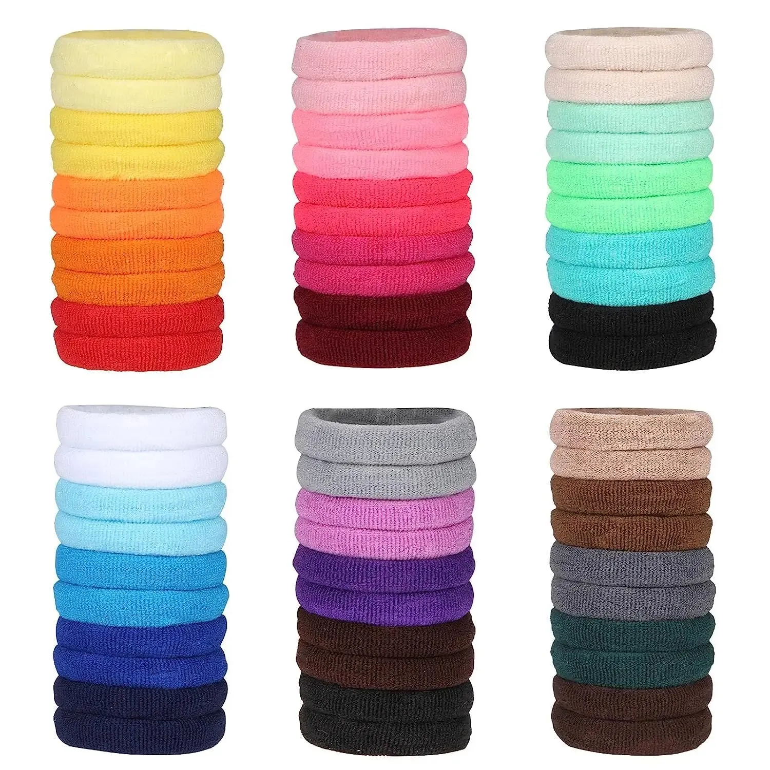 300pcs Colourful Nylon Hair Bands for Girls Elastic Ponytail Holders Scrunchies and Rubber Bands for Kids Hair Accessories