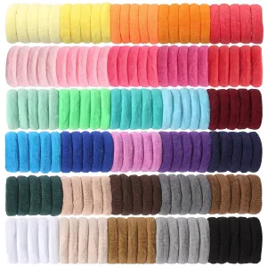 300pcs Colourful Nylon Hair Bands for Girls Elastic Ponytail Holders Scrunchies and Rubber Bands for Kids Hair Accessories
