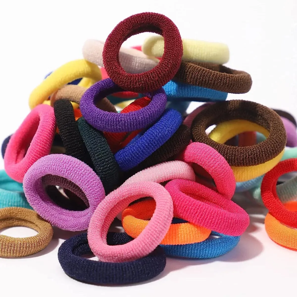 300pcs Colourful Nylon Hair Bands for Girls Elastic Ponytail Holders Scrunchies and Rubber Bands for Kids Hair Accessories