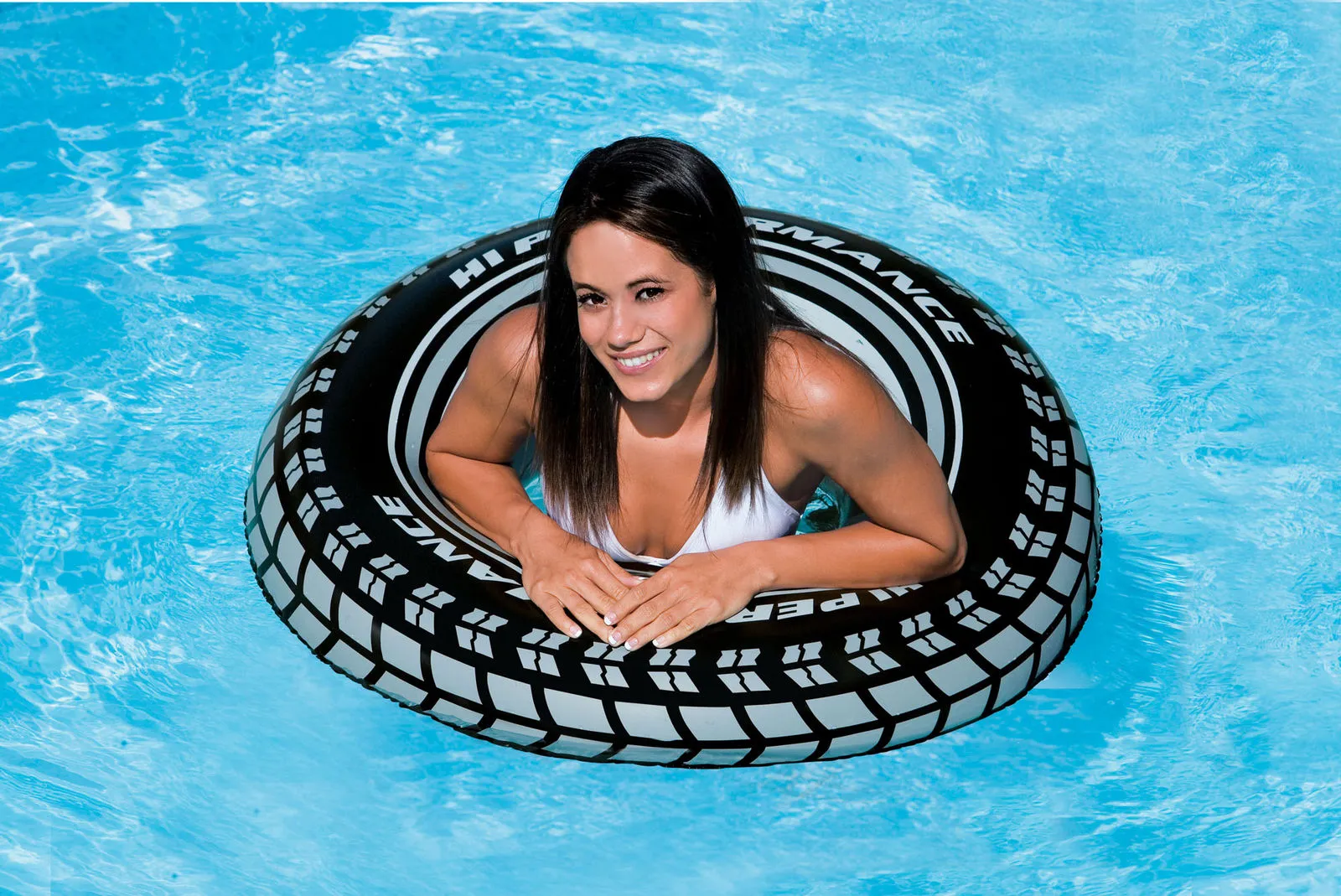 (9) Intex Giant Tire Tube Inflatable Water Swimming Pool Ring Float Raft Lounger