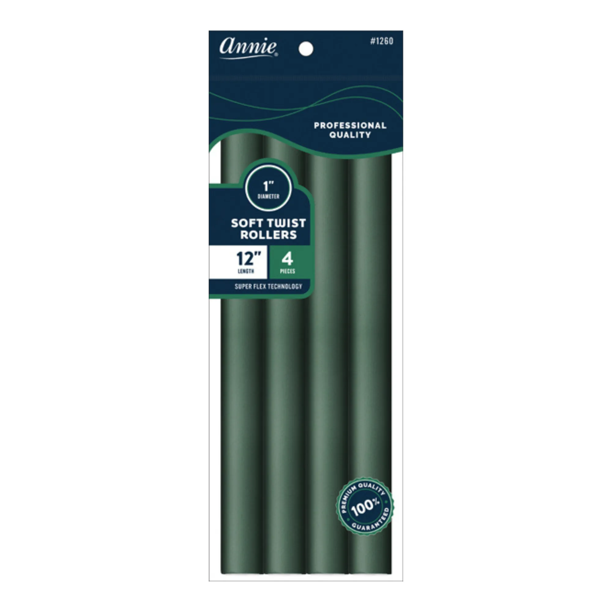 Annie Soft Twist Roller 12In 4ct Dark Green