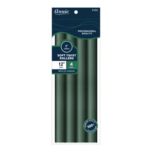 Annie Soft Twist Roller 12In 4ct Dark Green