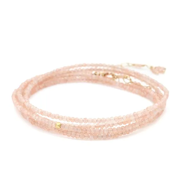 Blush Moonstone Wrap Bracelet/Necklace