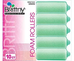 Brittny-Professional-Foam-Rollers-Green-Large-10-Count