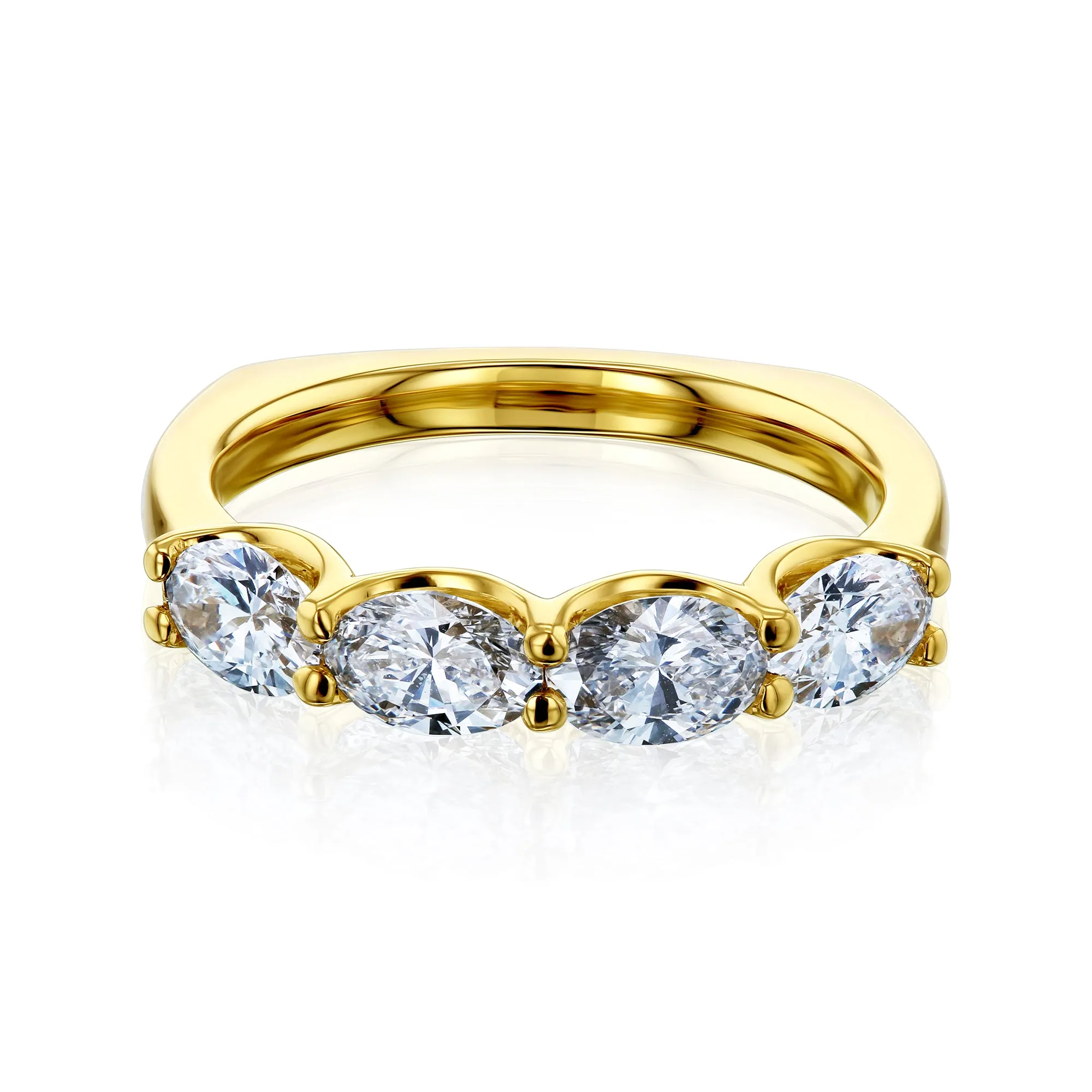 Kelsey Curtain-Prong Diamond Euro Ring
