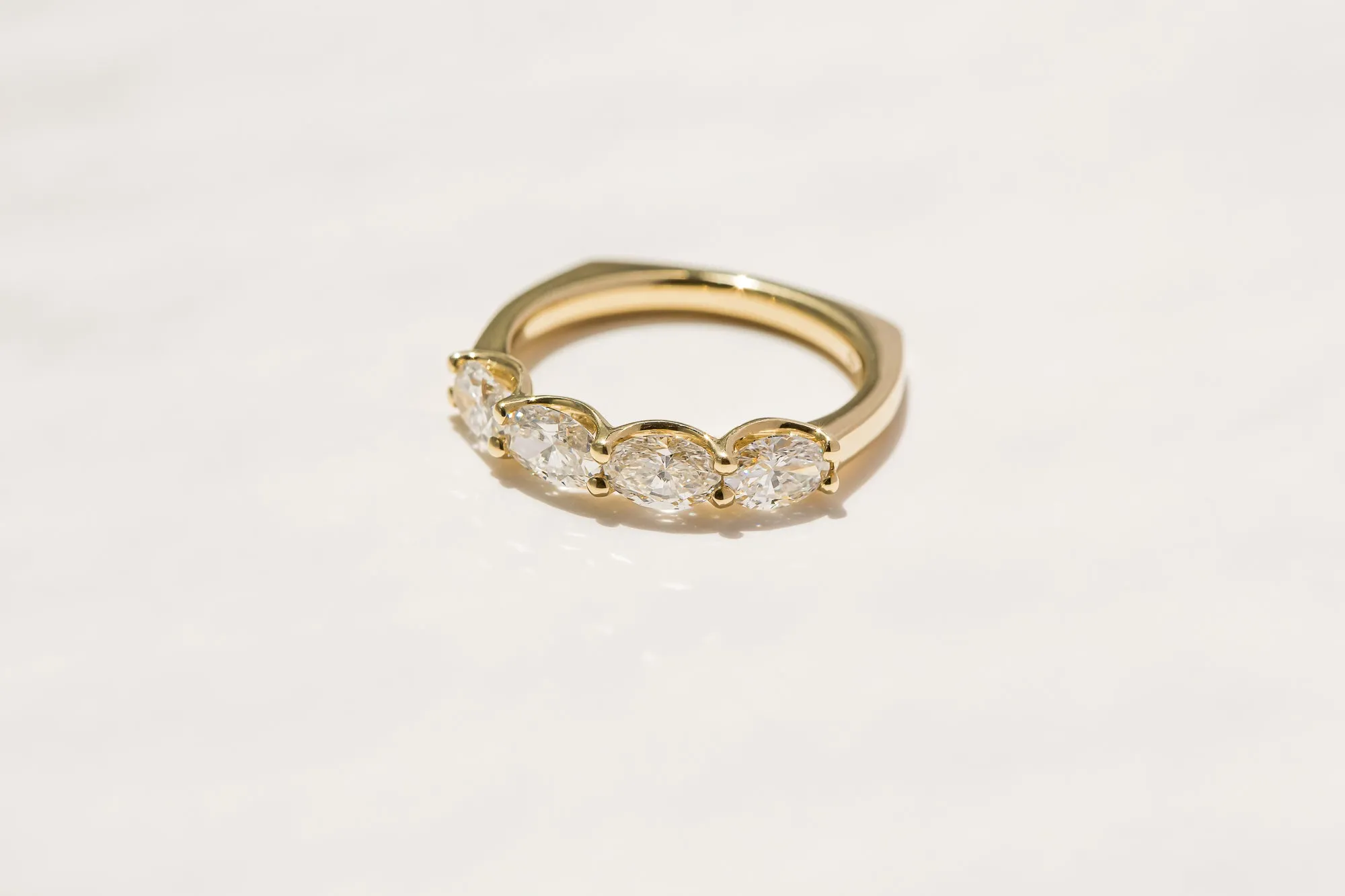 Kelsey Curtain-Prong Diamond Euro Ring