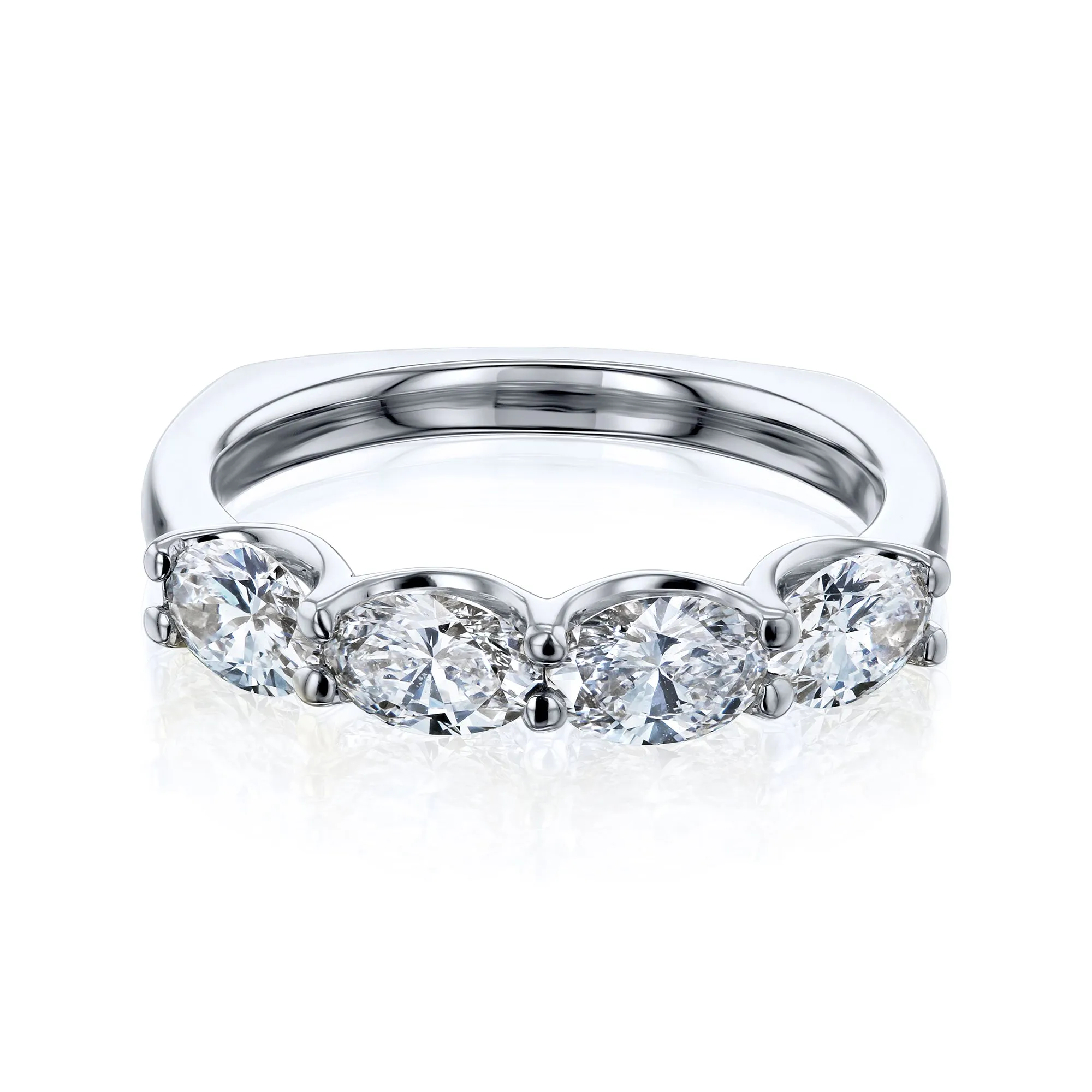 Kelsey Curtain-Prong Diamond Euro Ring