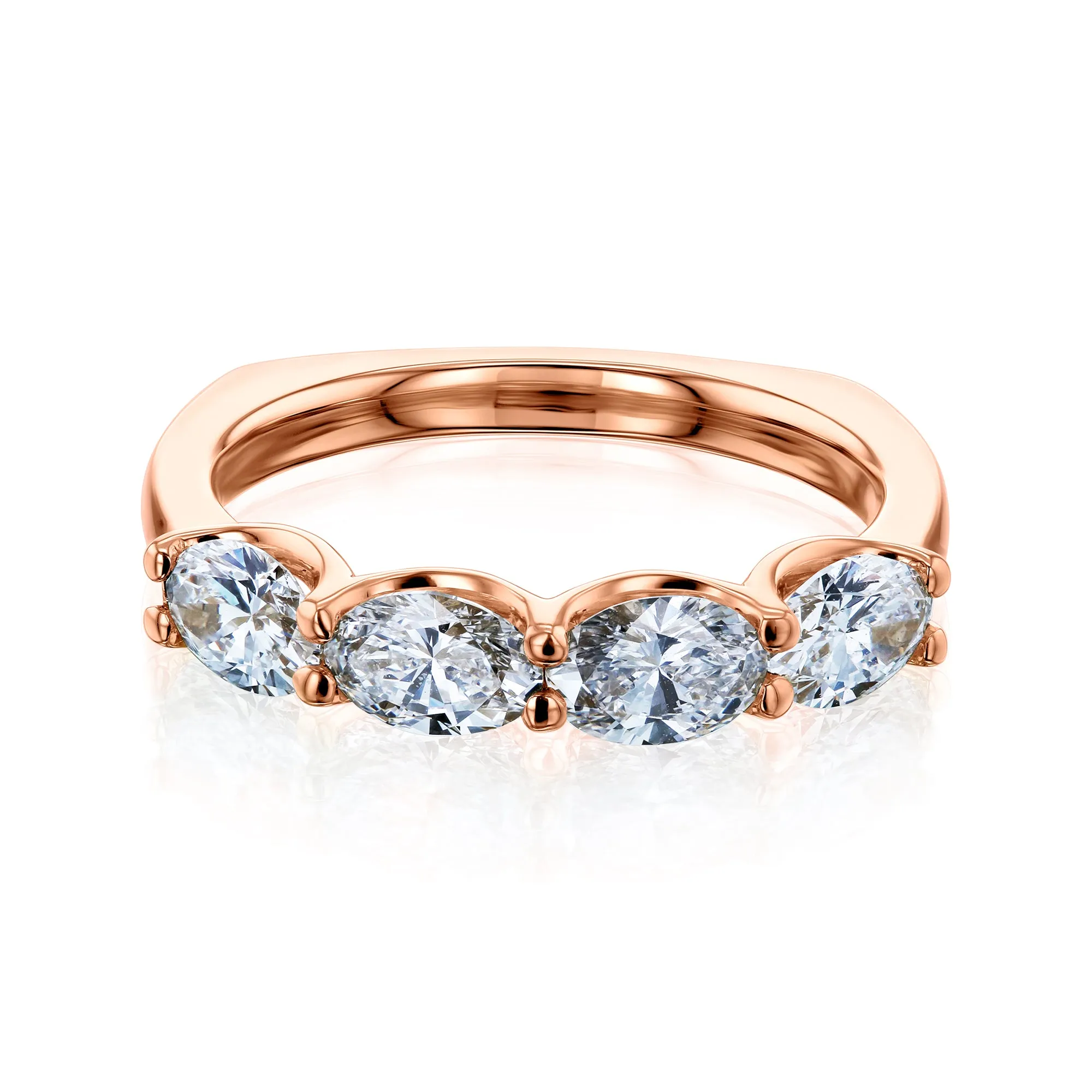 Kelsey Curtain-Prong Diamond Euro Ring