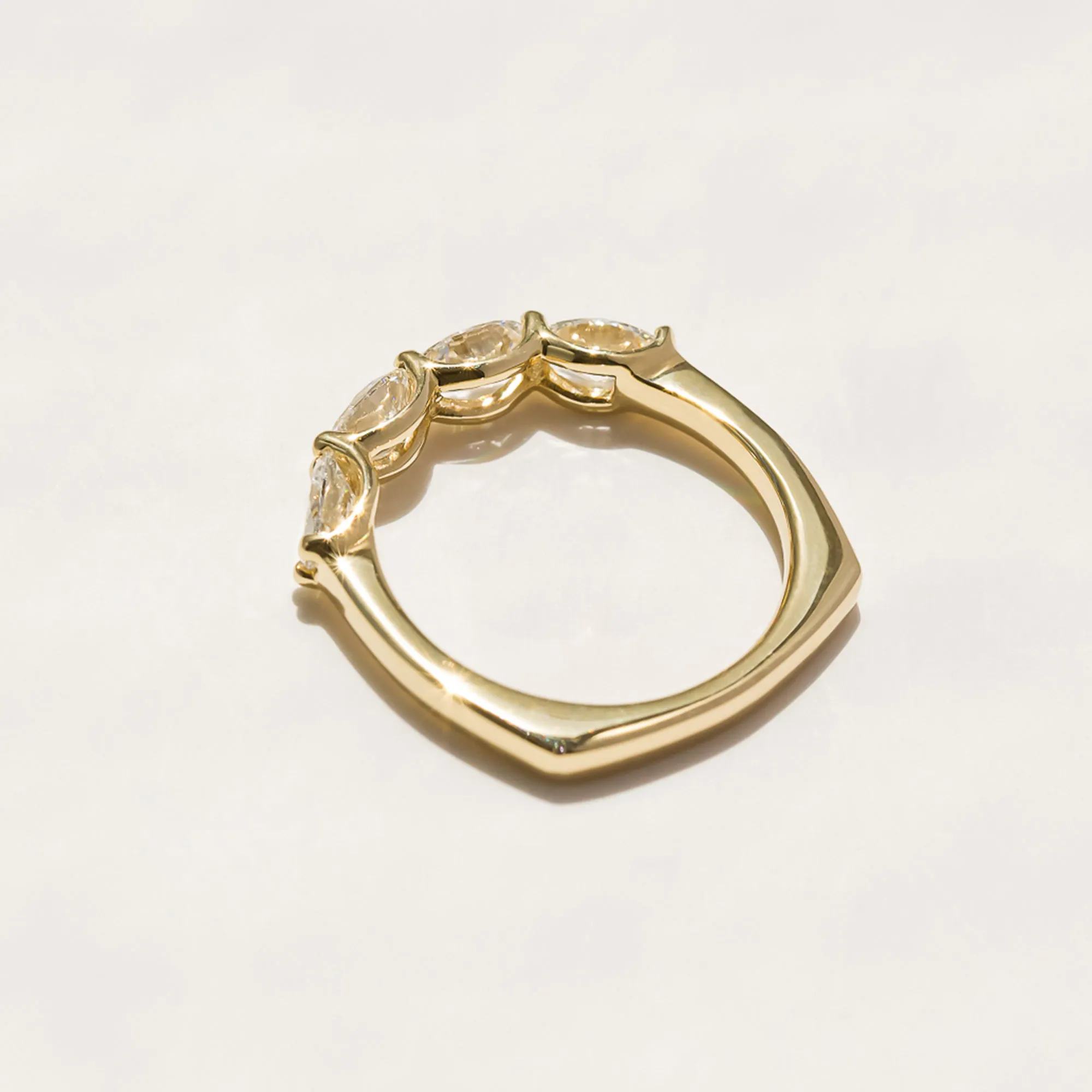 Kelsey Curtain-Prong Diamond Euro Ring