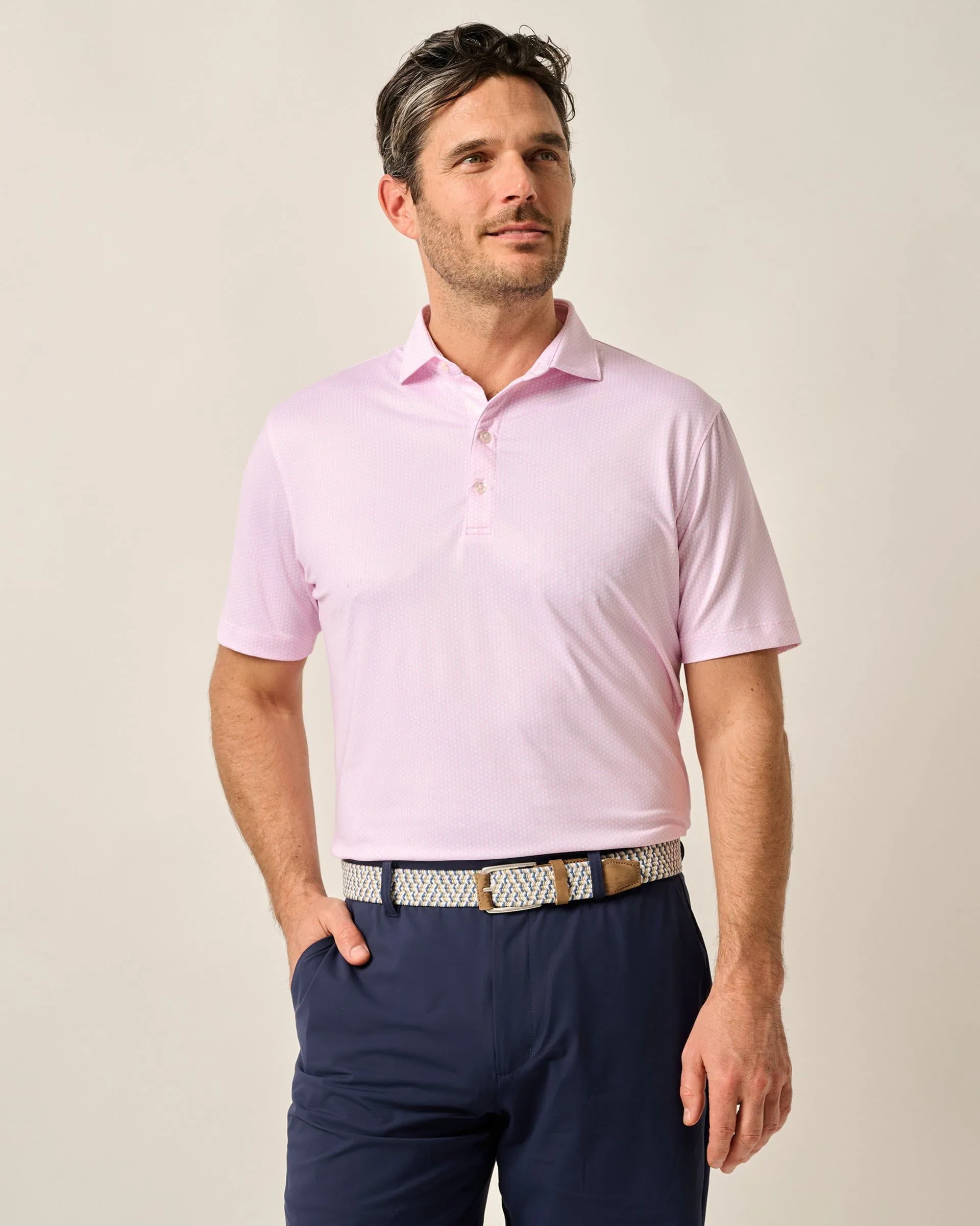 Performance Jersey Polo - Hex Print