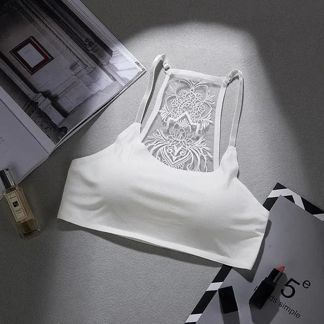 Seamless Bra Crop Top Cropped Seamless Padded Bra Tank Top