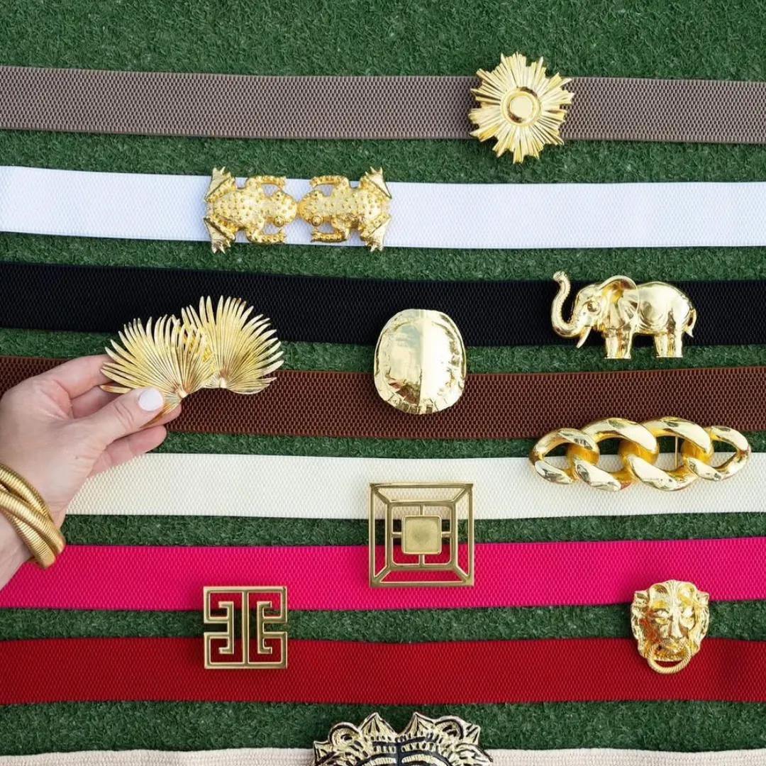 Square Greek Key Interchangeable Artisan Belt Buckle