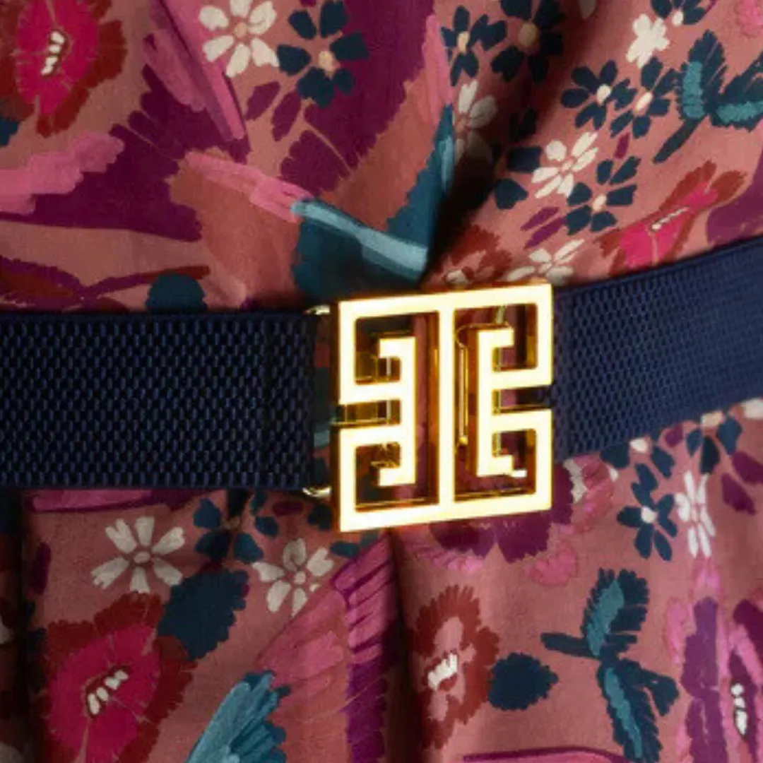 Square Greek Key Interchangeable Artisan Belt Buckle
