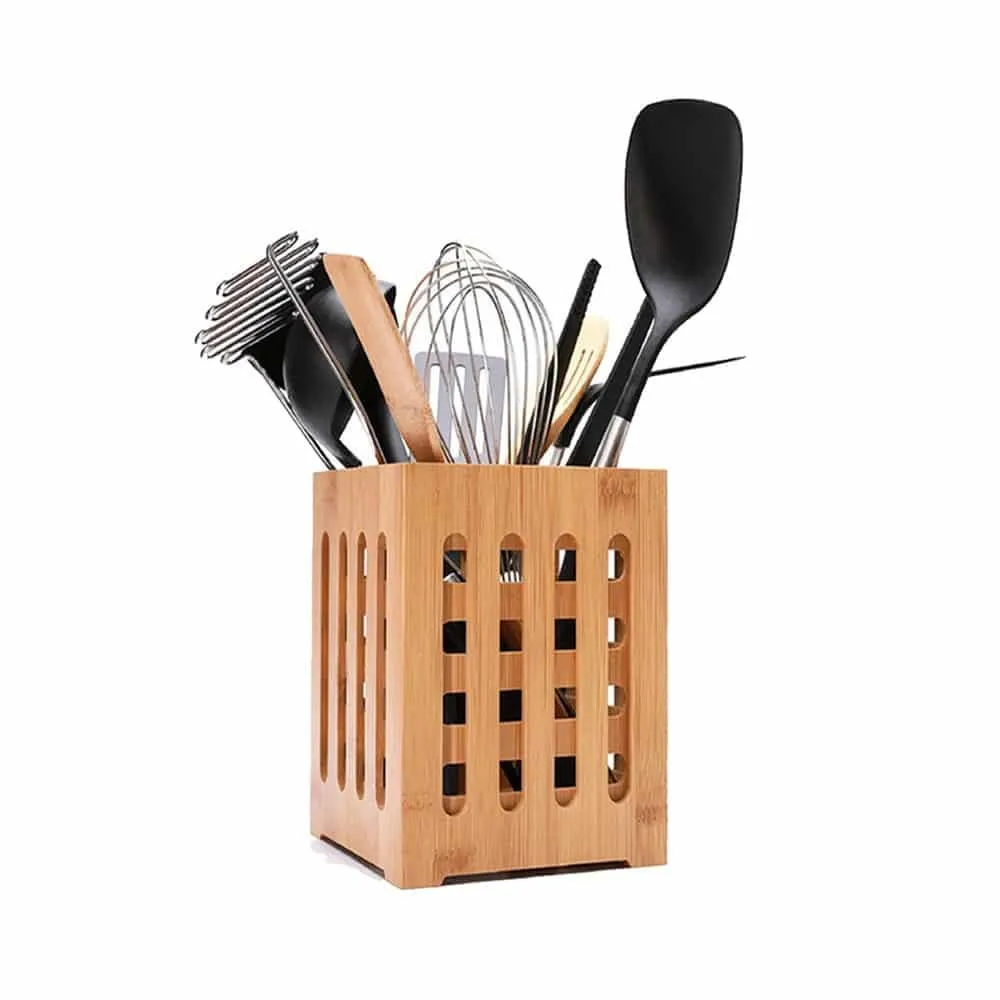 Square Shaped Bamboo Storage Tubes