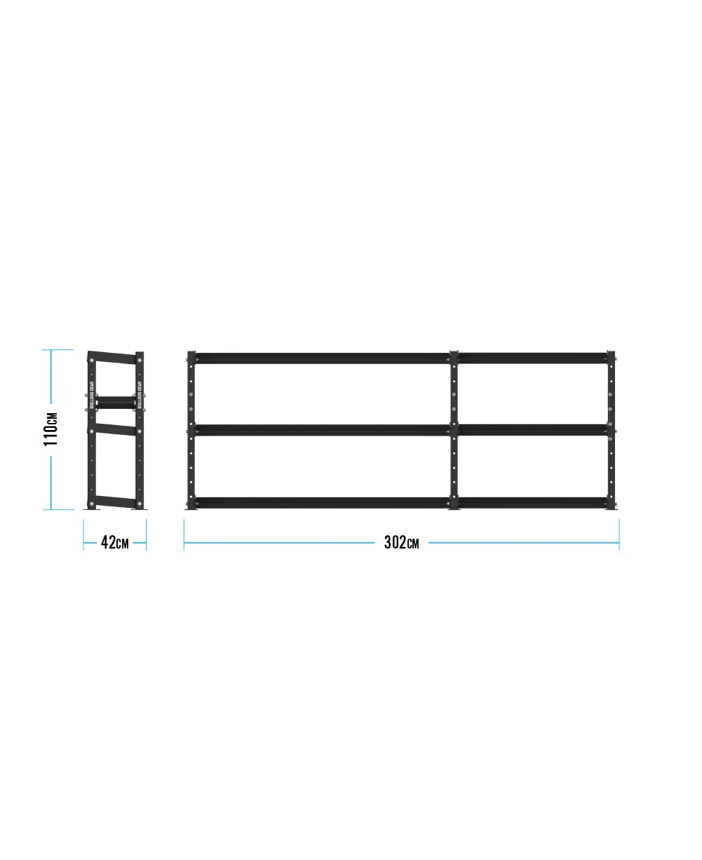 The Bulldog Gear - Hex Dumbbells 1.0 1050kg Set (2.5kg to 50kg)   Storage System - 302cm