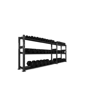 The Bulldog Gear - Hex Dumbbells 1.0 1050kg Set (2.5kg to 50kg)   Storage System - 302cm