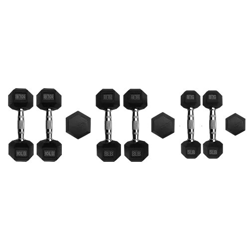 THROWDOWN HIIT HEX DUMBBELLS 45 LBS