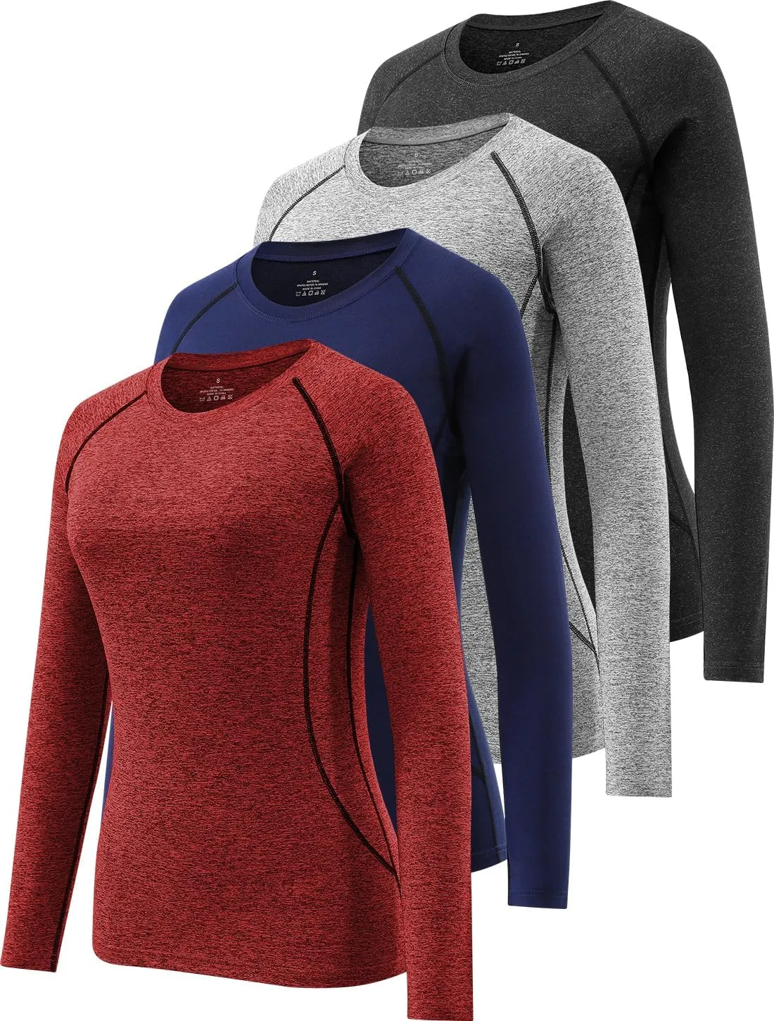 Womens Long Sleeve Moisture Wicking Tee Shirt Long Sleeve Workout Tops for Women Dry Fit Yoga Athletic Running T Shirt